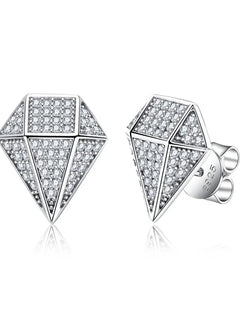 MossanRappr 0.94cttw Moissanite Eleganti orecchini a rombo in argento sterling 925 D Colore ghiacciato Gioielli Hip Hop per uomo Donna