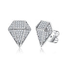 MossanRappr 0.94cttw Moissanite Eleganti orecchini a rombo in argento sterling 925 D Colore ghiacciato Gioielli Hip Hop per uomo Donna platinumshop