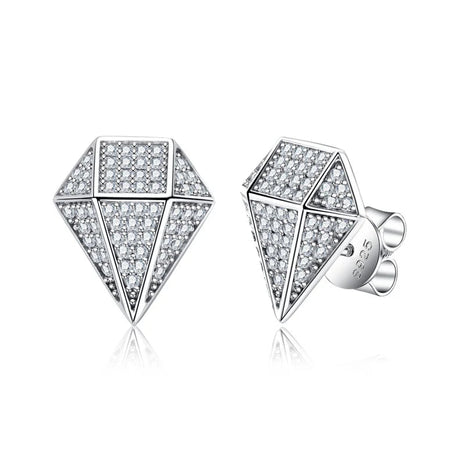 MossanRappr 0.94cttw Moissanite Eleganti orecchini a rombo in argento sterling 925 D Colore ghiacciato Gioielli Hip Hop per uomo Donna platinumshop