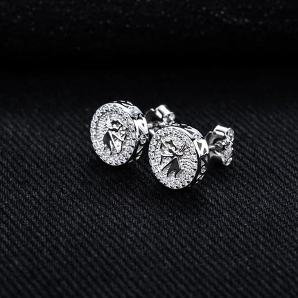 MossanRappr 0.4cttw Moissanite Angel Iced out Hip Hop Orecchini con perno 925 Sterling Silver D Colore Punk Gioielli di moda per gli uomini platinumshop
