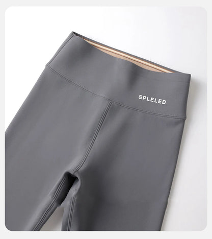 BIVIGAOS Autumn Winter Thick Foot Pants Sharkskin Leggings Women's Rabbit Fleece Warm Leggings High Waist Elastic Non Trace Yoga