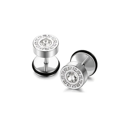 CAOSHI Piccoli orecchini a bottone dal design versatile per le donne Accessori per gioielli in filo stile hip-hop punk con zirconi cubici platinumshop
