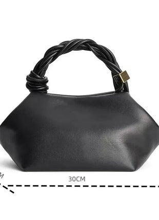 Borsa a tracolla/da spalla da donna in morbida pelle di alta qualità, con manico in corda intrecciata, elegante e casual per l'uso quotidiano.
