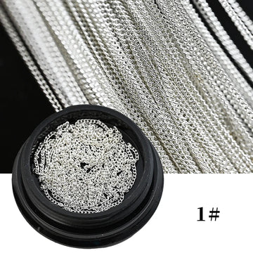 100CM Metal Chain Nail Art Rhinestone Gold/Silver Alloy Studs Nail Art Decorations Chains DIY Design Manicure Jewelry Accessory 2028
