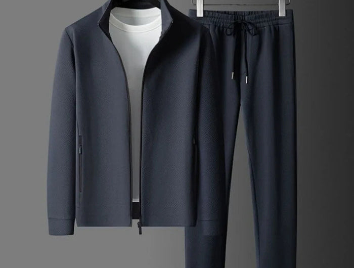 New Spring Autumn Tracksuits for Men Casual Sports Zipper Jackets+Pants Two Piece Sets Long Sleeve Stand Coats Trousers Outfits PlatiNum