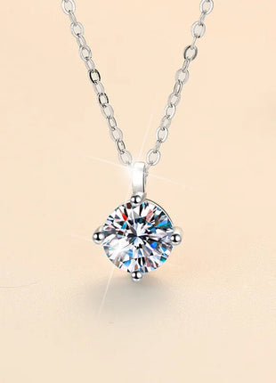 Nuova Collana in Argento Sterling 925 con Pendente in Zirconia 5A, Gioiello Raffinato per Donna, Ideale per Matrimoni, Feste e Occasioni Eleganti PlatiNum