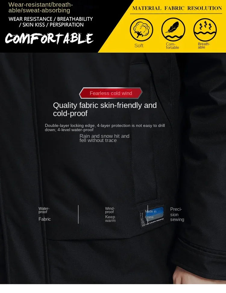 Men Winter Goose Down Coats Fur Collar Hooded Long Down Jackets Top Quality Male Outdoor Windproof Warm Winter Jackets Canada