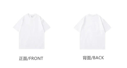 600G Heavy Cotton Short-sleeved T-shirt Men's and Women's Summer Loose Casual Trend Versatile Round Neck Half-sleeved Clothes PlatiNum