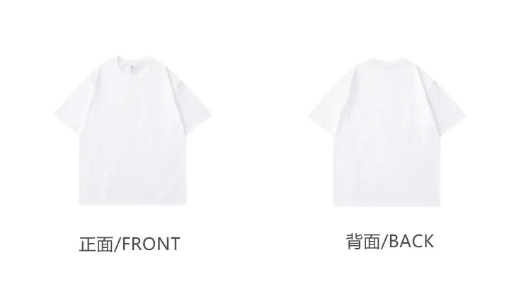 600G Heavy Cotton Short-sleeved T-shirt Men's and Women's Summer Loose Casual Trend Versatile Round Neck Half-sleeved Clothes PlatiNum