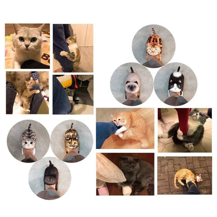 Tortoiseshell Cat EVA Cat Hugging Slippers Soft Creative Plush Kitty Slippers Cozy Animal Winter Fluffy Slides Women