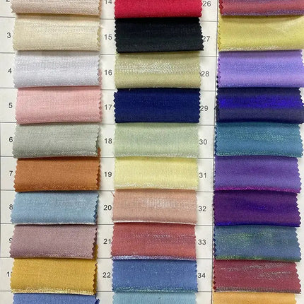 Tessuto di raso setoso in cristallo di vetro, tessuto iridescente glitterato, materiale per abiti lucidi, tessuto per indumenti lucido