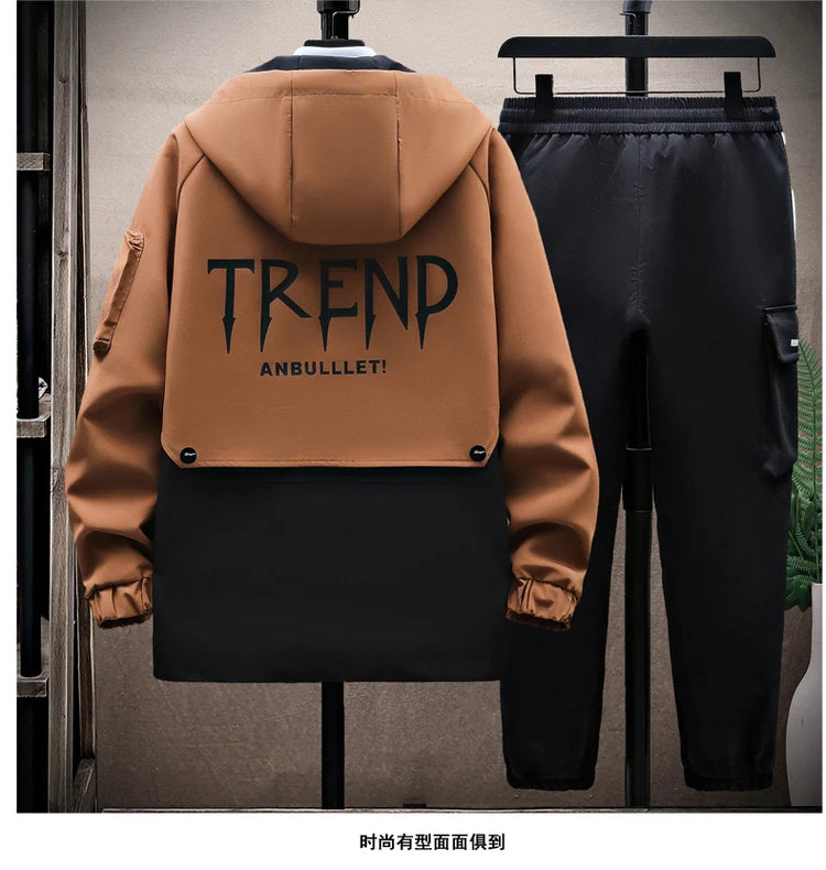 Windbreaker Regular Zipper Jacket 2023 Spring Men's Hooded Trend Printed Jacket Hip Hop Top Men's Low Price