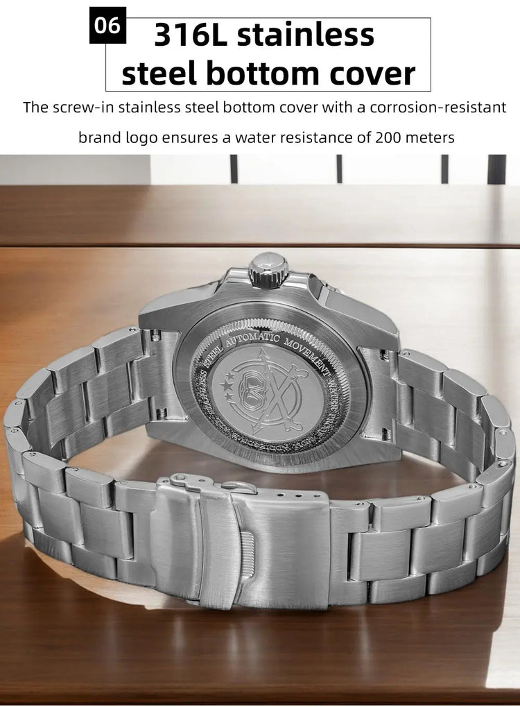ADDIESDIVE Men's Watch 8215 Mechanical Sapphire Luminous Diving Watch 200m Ceramic Bezel Automatic Watch Clock Gift Watch AD2504
