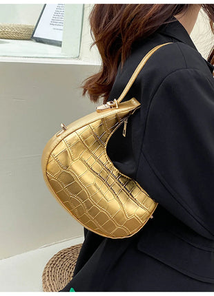 Fashion Stone Pattern Shoulder Bag Women'S Small Handle Underarm Bag Clutch Luxury Women'S Handbag Tote Bag Mini Dumpling Bag PlatiNum