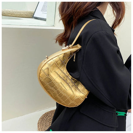 Fashion Stone Pattern Shoulder Bag Women'S Small Handle Underarm Bag Clutch Luxury Women'S Handbag Tote Bag Mini Dumpling Bag PlatiNum