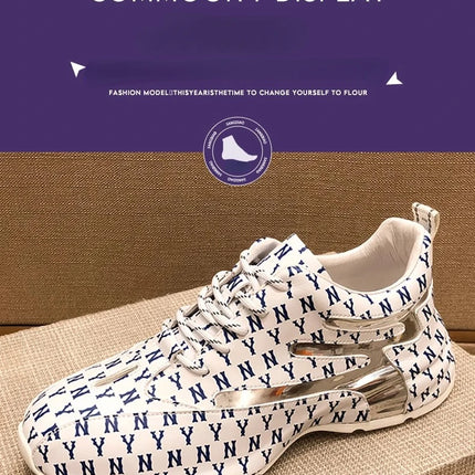 Brand Men Sneakers Fashion Print Casual Shoes Men Breathable Lace Up Running Shoes Luxury High Quality Men Sport Shoes 2026 New