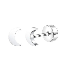 2 pz/set In Acciaio Inox Cuore Luna Earbone Della Vite Della Vite Della Sfera Orecchini con perno pe