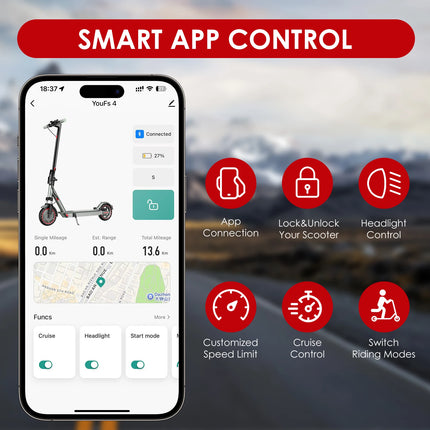 HiQiS D8 pro 350W Potente scooter elettrico Gamma 30KM Pneumatico solido da 8,5 pollici Monopattino elettrico 10.5Ah 30KM/H E-scooter