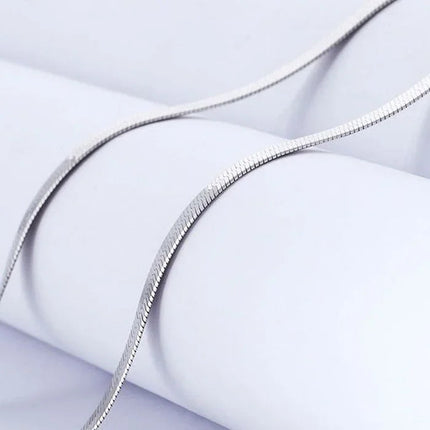 New 925 Sterling Silver fine 4MM Blade Chain Necklace for Women MEN Luxury wedding party Jewelry Best friend Holiday gifts PlatiNum
