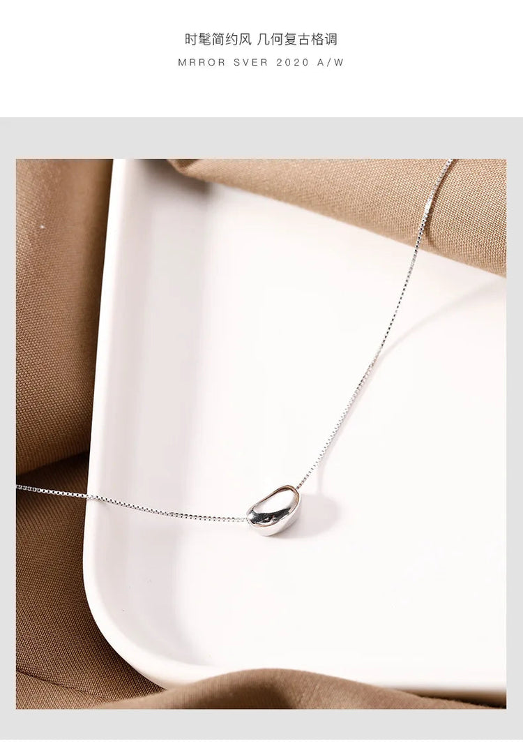 Collana in argento sterling 925 con ciondolo soia Gioielli di moda di alta qualità per catene da donna Regalo di compleanno di nozze PlatiNum