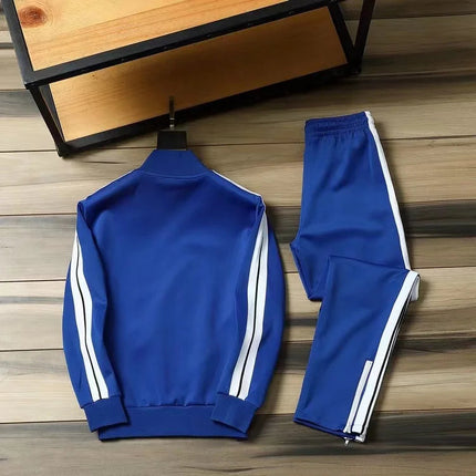 European and American new leisure sports suit men and women high-end fashion space cotton cardigan fashion two-piece large size PlatiNum