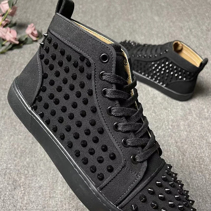 italian brand designer men boots luxury fashion rivets shoes stage nightclub cow suede leather boot black stylish ankle botas