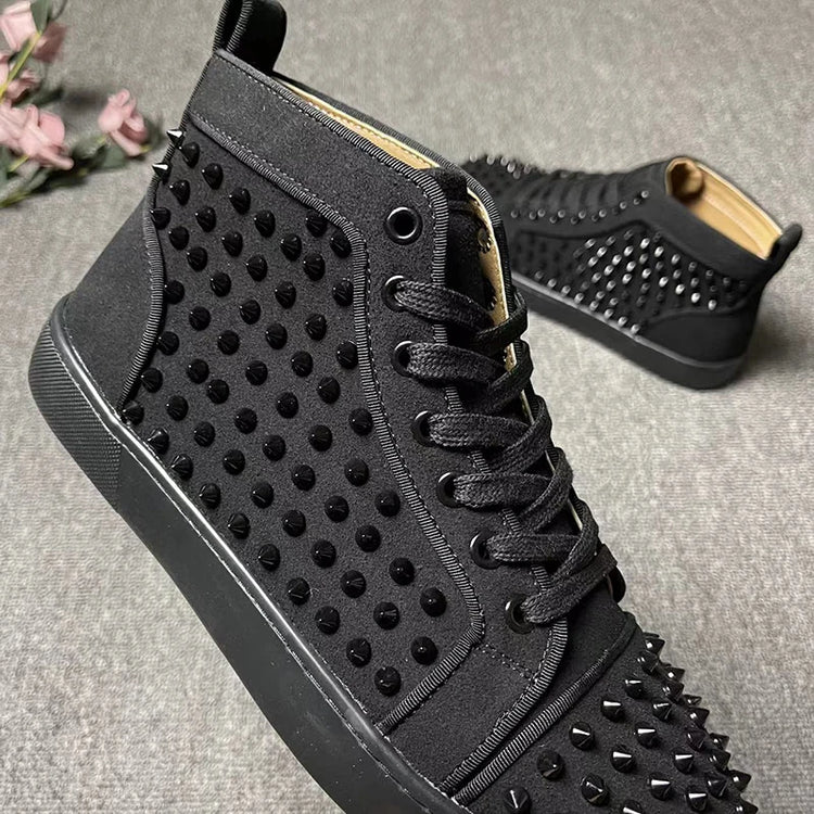 italian brand designer men boots luxury fashion rivets shoes stage nightclub cow suede leather boot black stylish ankle botas