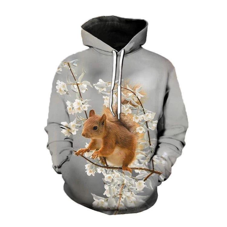 Squirrel Animal 3D Print Hoodies Men's Women Hip Hop Hooded Sweatshirts Harajuku Pullover Street Tracksuit Unisex Coat Clothing