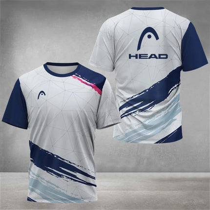 T-shirt respirante d'été pour hommes, T-shirt de badminton de tennis de table d'extérieur, col rond, manches courtes amples, nouveau haut d'escalade