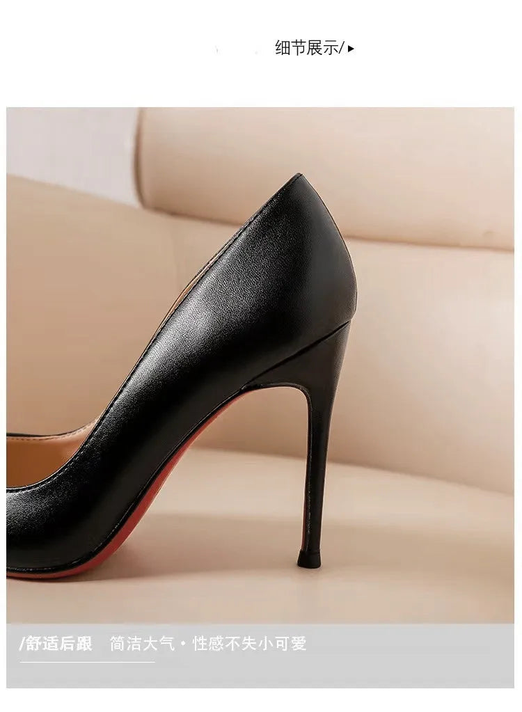 New Women's Red Shiny Bottom High Heels Luxury Pointed toe Pumps 12 cm Sexy Matte Party Wedding Shoes Elegant Woman Heeled Shoes