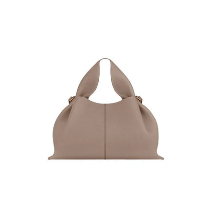 Borsa a Tracolla Cloud Dumpling da Donna, Borsa a Spalla Minimalista di Lusso in Vera Pelle Composita di Vacchetta, Piccola Dimensione