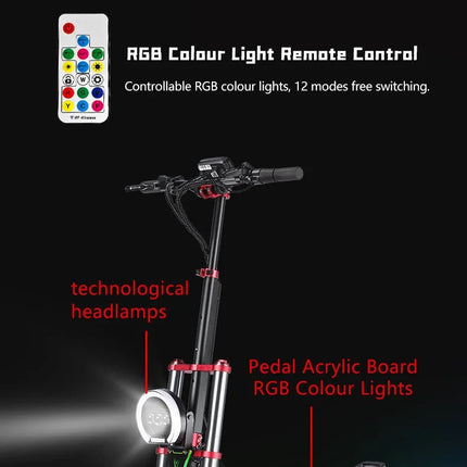 Monopattino Elettrico BOYUEDA S5 6000W Doppio Motore 60V38AH Autonomia 120KM Velocità 85KM/H NFC App Intelligente Luci RGB Ruote da 11 Pollici Fuoristrada per Adulti platinumshop