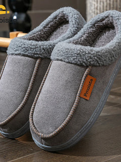 Winter Warm Men's Slippers TPR Sole Memory Foam Pad Antiskid Soft Comfortable Flat Bottom Men's Indoor Shoes