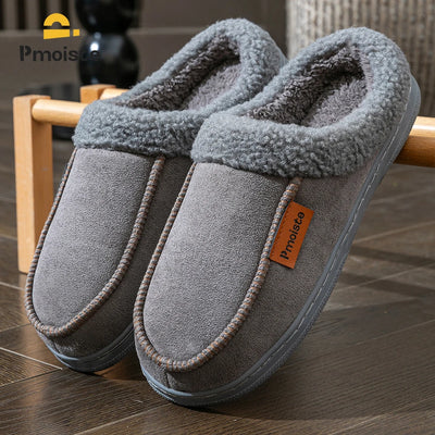 Winter Warm Men's Slippers TPR Sole Memory Foam Pad Antiskid Soft Comfortable Flat Bottom Men's Indoor Shoes