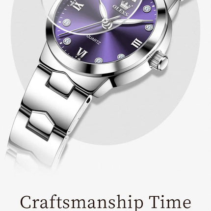 OLEVS Orologio da donna Elegante orologio al quarzo alla moda in acciaio inossidabile impermeabile luminoso da donna con confezione regalo Reloj 3735 platinumshop