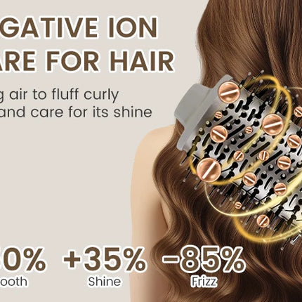 Hatteker Hair Dryer Styler Multi-Function Hot Air Brush Straight/Curly Foldable Blow Combo for Women Travel Lightweight
