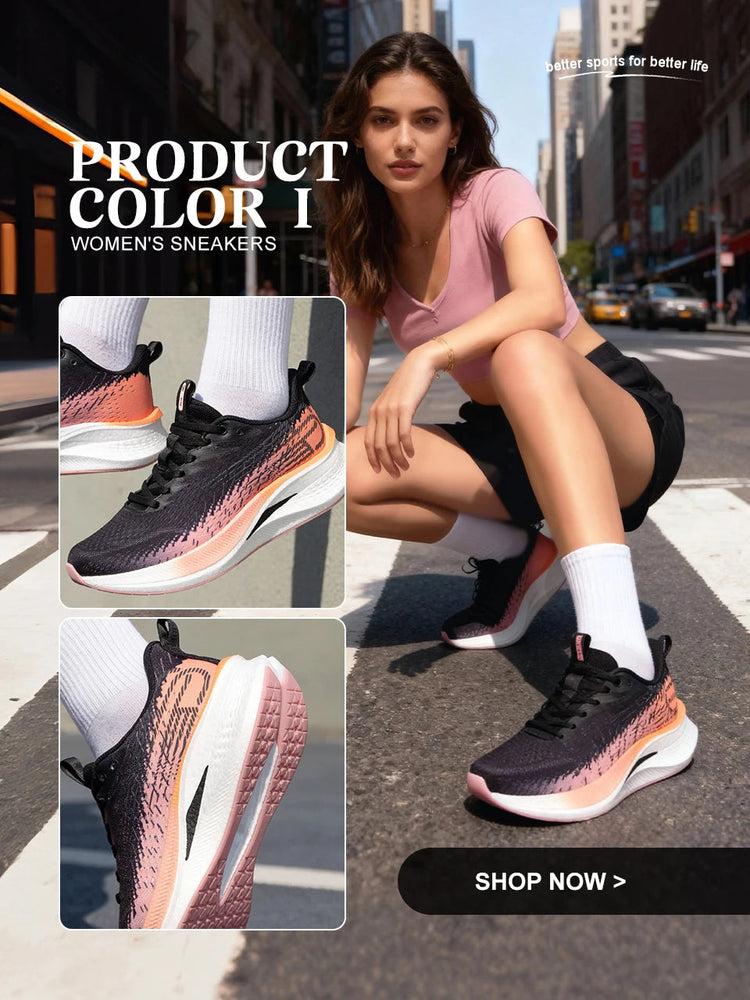 Baasploa Running Shoes Men Carbon Plate Professional Cushioning Anti-slip Sneaker Female Casual Breathable Jogging Sports Shoes PlatiNum