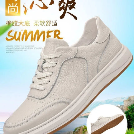 2026 New Men's Leather Shoes Casual Spring Autumn Fashionable Genuine Cowhide Slip-On Breathable Comfortable Anti-Slip Shoes