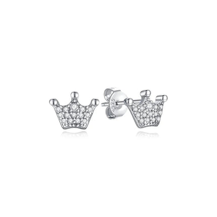 Orecchini Originali in Argento Sterling 925, Modello 2026, a Perno e a Cerchio con Cristalli, per Donna, in Oro Rosa, con Corona, Cuore, Infinito, Ape, Gioielli platinumshop