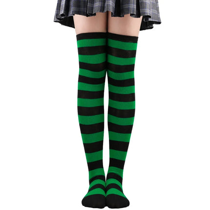 Calze autoreggenti a righe da donna Calze da donna nere bianche rosa lunghe sopra sopra il ginocchio femboy Cosplay Lolita Harajuku Y2k