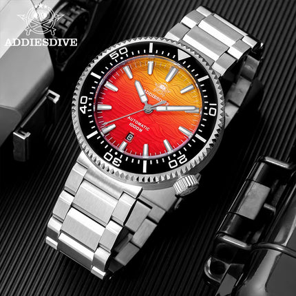 ADDIESDIVE 1000m Waterproof Diver Watches Sapphire Glass Automatic Mechanical Watches Super Luminous AD2526 Gradient Wristwatch