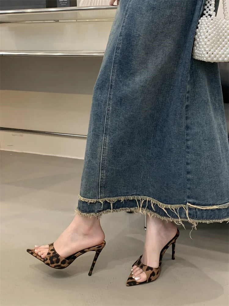 Hlieny 2026 Moda estiva Tacchi a spillo Donna Pantofole a punta Banchetto Abito Sandali Festa Matrimonio Mulo Presentazioni aziende produttrici giochi Scarpe