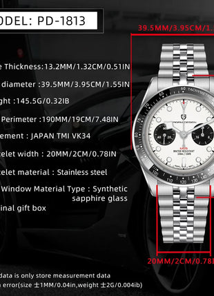 Nuovo Orologio da Uomo PAGANI DESIGN BB Panda 2026, Orologio al Quarzo di Lusso Retrò, Cronografo Sportivo da Polso, Impermeabile 100M, Luminoso