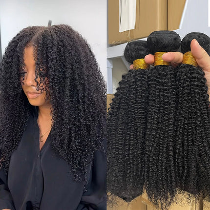 10-24inch Afro Kinky Curly Human Hair Bundle Deal Brazilian Afro Deep Jerry Curly Raw Virgin Human Hair Weave Hair Extension