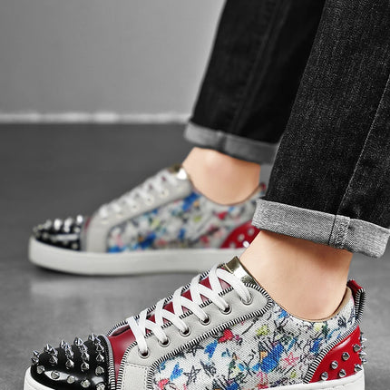 Comfortable Breathable Studded Sneakers for Men Women Casual Sports Shoes Fashion Lightweight Walking Shoes
