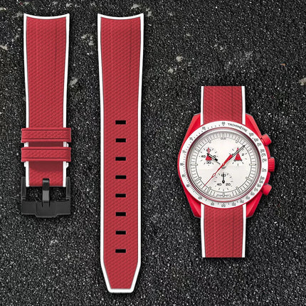 Per Omega Swatch 20mm Curva cinturino per orologio Speedmaster MoonSwatch Planet Snoopy cinturino cinturino a sgancio rapido braccialetto in gomma platinumshop