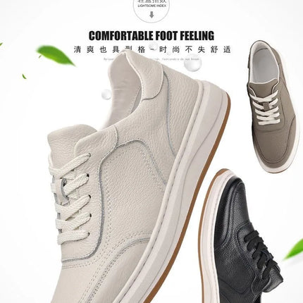 2026 New Men's Leather Shoes Casual Spring Autumn Fashionable Genuine Cowhide Slip-On Breathable Comfortable Anti-Slip Shoes