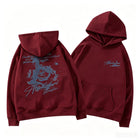 Unisex Letter Rose Print Hoodie Long Sleeve Sweatshirt Casual Street Sport Tops Autumn Winter For Men Women