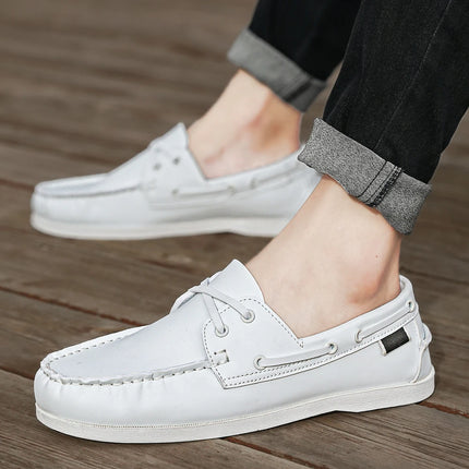 Scarpe mocassini da uomo alla moda con punta a grembiule, comode antiscivolo per passeggiate all'aperto, viaggi, primavera ed estate