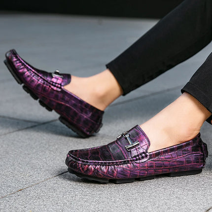 Scarpe Casual da Uomo, Mocassini con Finiture Metalliche, Comodi e Morbidi Slip-on per Adulti